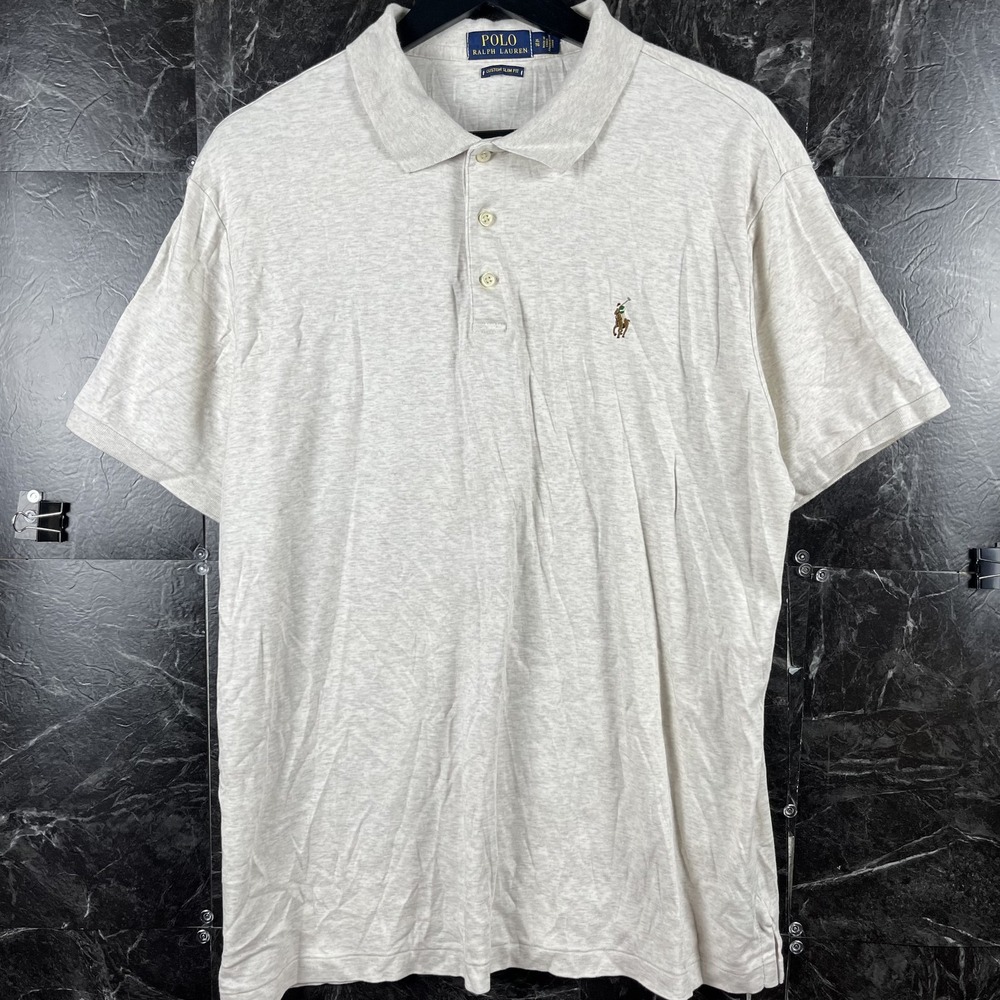 Polo Ralph Lauren Men's Beige Slim Polo Shirt XL
